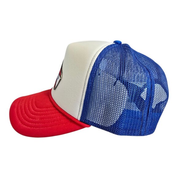 NEW! Beatbox Party Punch Adjustable Baseball Cap Trucker Hat Red White Blue - Picture 5 of 8